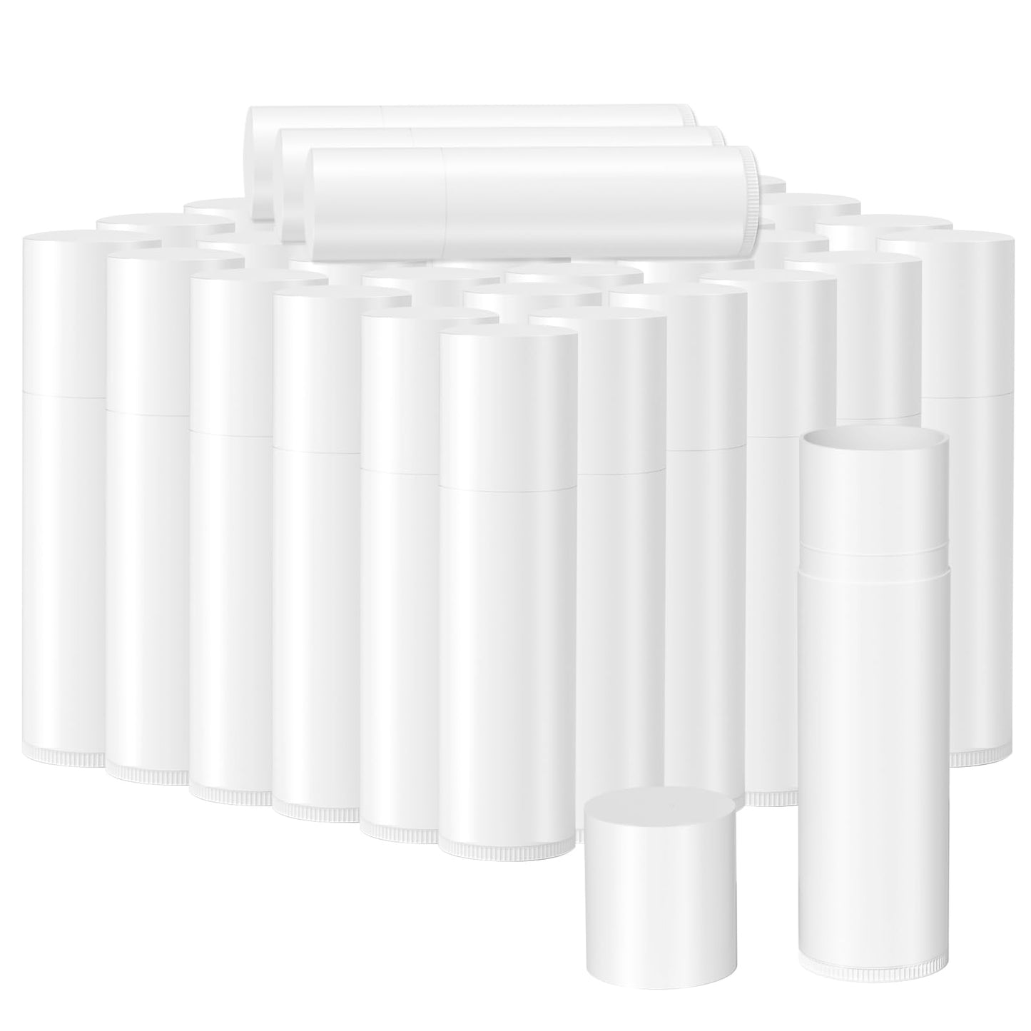 Zenihol Empty Lip Balm Tubes for DIY Lipstick with Leak-proof Caps, 100-Pack Lip Balm Containers BPA Free, White