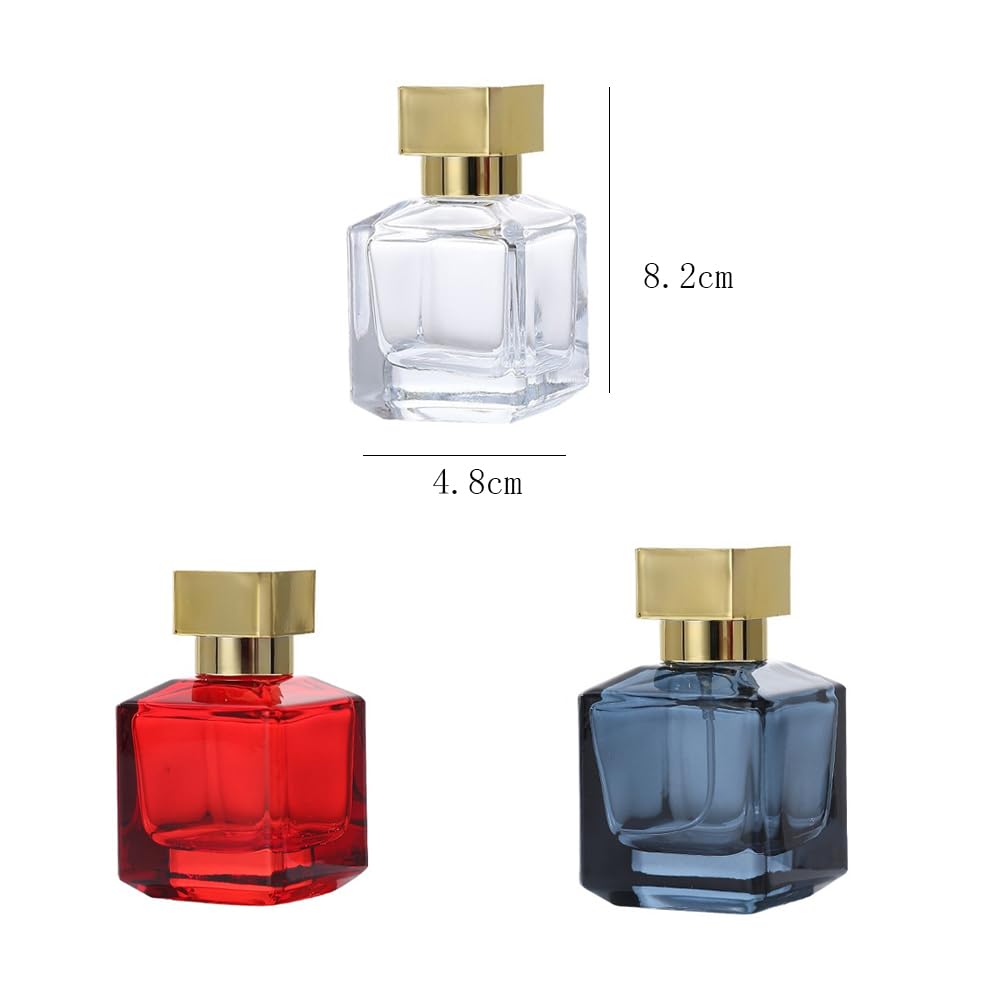 Gyaxiang 2 Pack Gray Glass Atomizer Perfume Spray Bottle,50ml Refillable Empty Perfume Spray Bottles for Travel,Fine Mist Sprayer Containers for Essential Oil Cosmetic