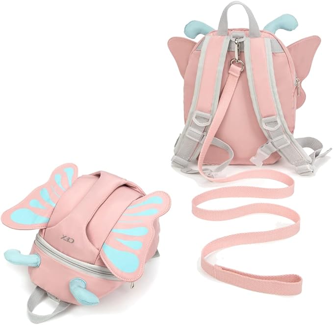 CFX Backpack Leash for toddlers Anti Lost Toddler Leash with Safety Handle, Attractive child backpack leash(Pink Butterfly)
