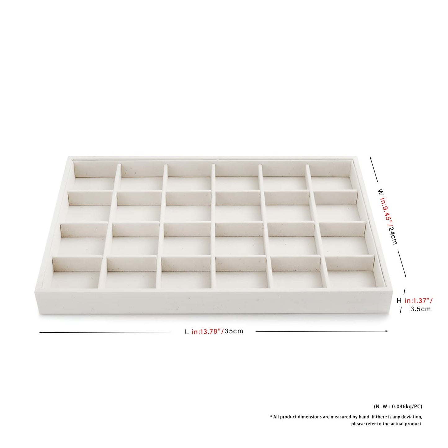 Oirlv Stackable 12 Girds Jewelry Trays Jewelry Storage Tray Showcase Display Organizer(13.8" X 1.4"X 9.4")