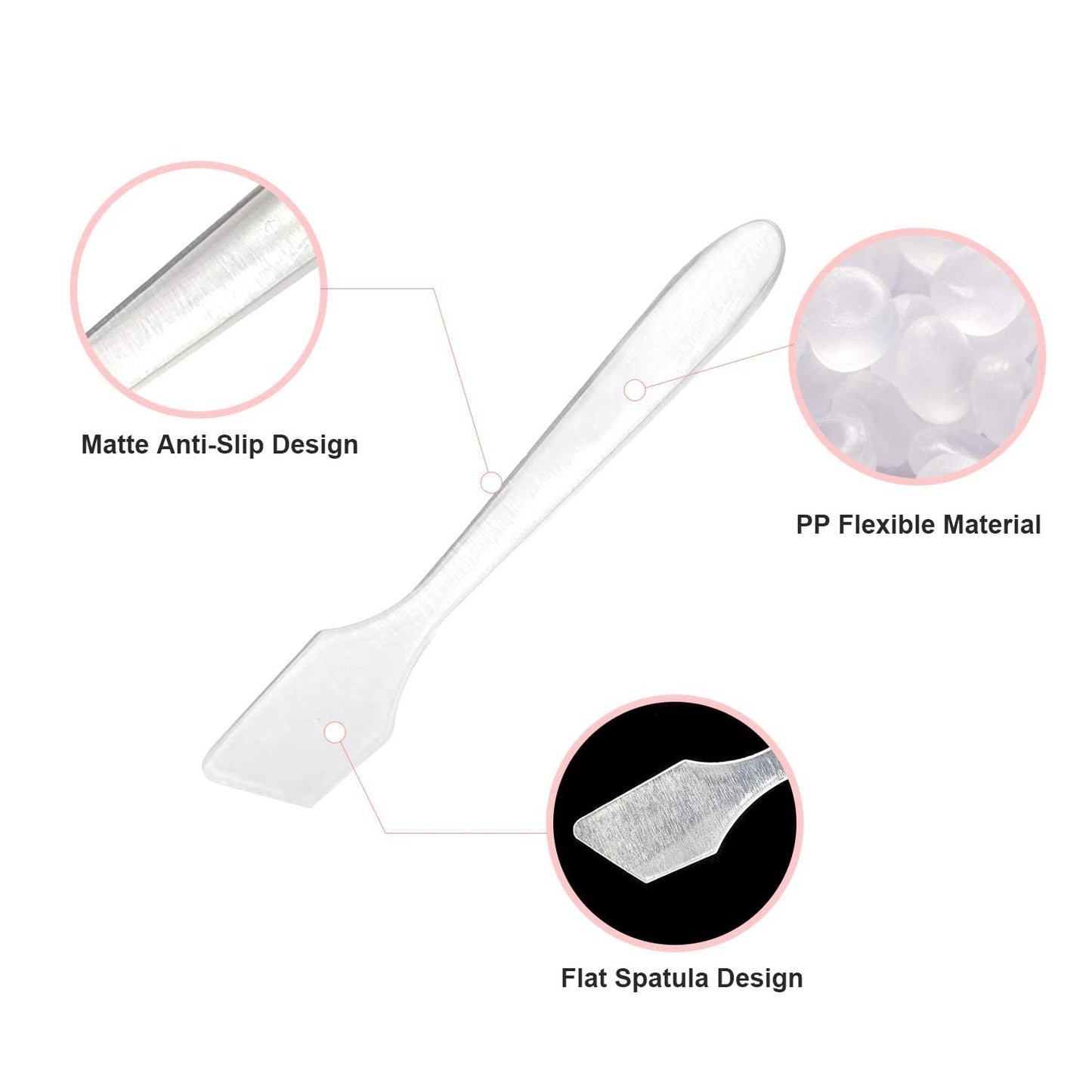 SumDirect Mini Spatula 500 PCS Face Spatula Cosmetic Spatula Frosted Clear Disposable Plastic Makeup Spatulas Mini
