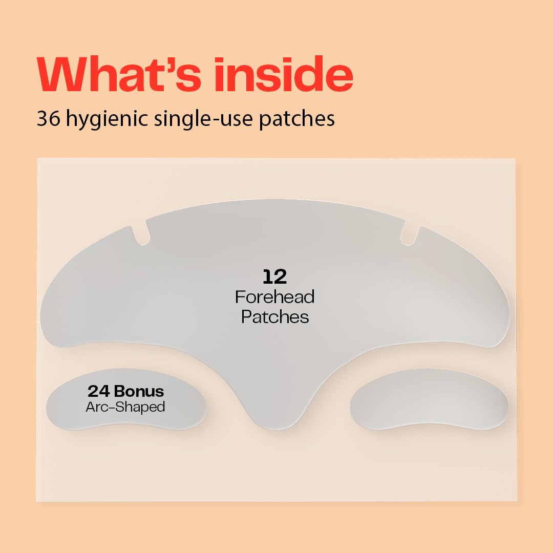 Morrow One - Peptide-Infused Smoothing Forehead Wrinkle Patches - Overnight Patches for Smoothing Fine Lines and Wrinkles, Anti Aging Stickers for Forehead, Bonus Smile Line (36 Count)