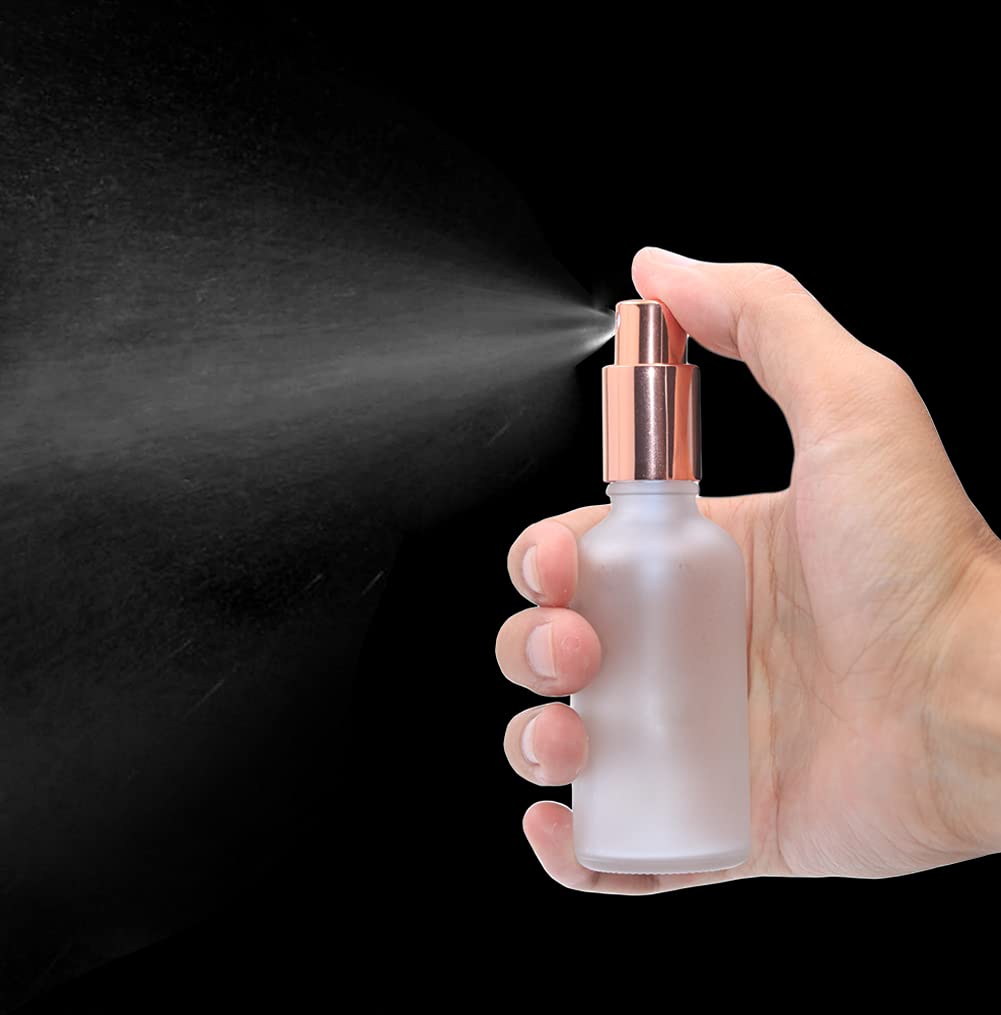 6 Packs Frosted Glass Spray Bottle Travel Spray Bottles Perfume Atomizer Fine Mist Spray Bottles DIY Empty Bottle For Essential Oils,Perfume,Cosmetic Liquids Funnel&dropper Labels Included (30ml/1oz)