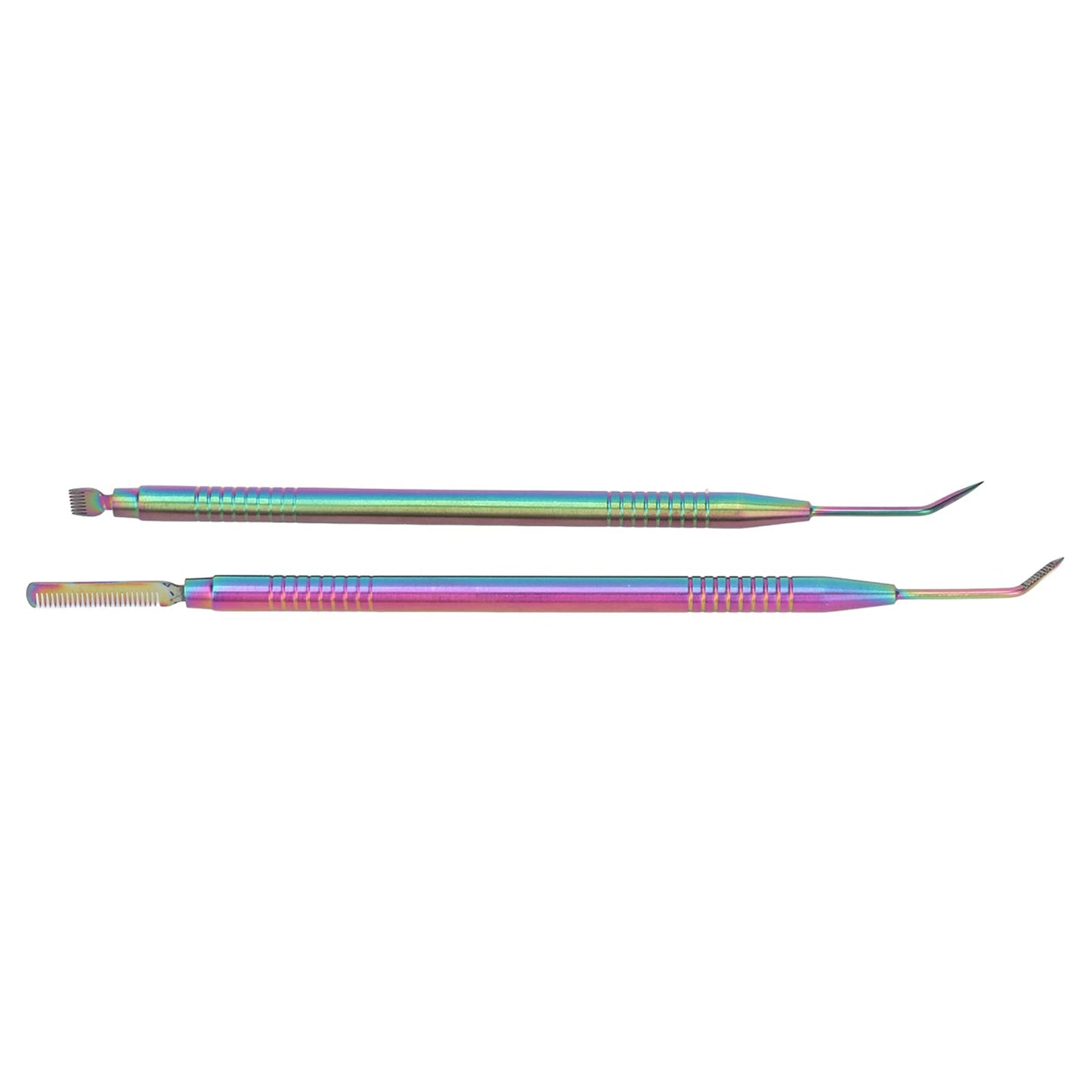 Brrnoo 2 Pieces Eyelash Perm Tool,Lash Separator Tint Tool,Stainless Steel Lash Rods Tool with Comb for Eyelash Eyebrow Perming Tinting Curling Extensions (Colorful)