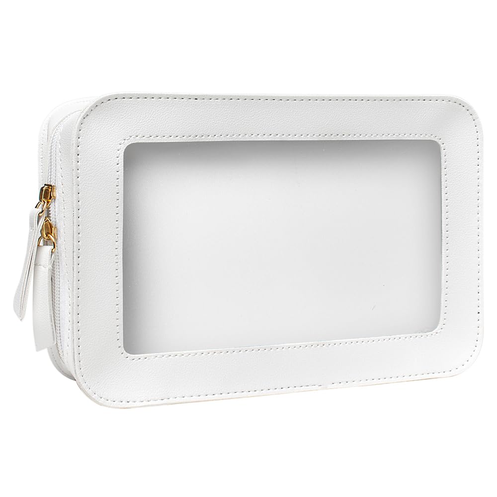 Clear Makeup Bag Small, TSA Approved Portable Toiletry Bag with Zipper Cosmetic Travel Bag Makeup Organizer Case Mini Makeup Pouch for Purse Car Organizer Bag for Women Men