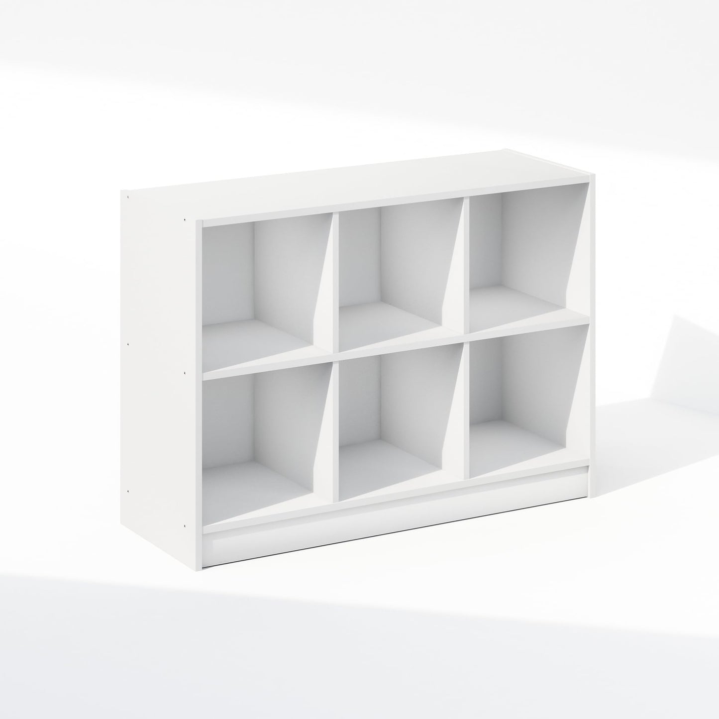 Furinno Basic Book Shelf, 3x2 Bookshelf, Cube Organizer Cabinet Bookcase with Shelf Storage, 11.9 x 31.6 x 23.6, for Living Room, Bedroom, Home Office, White