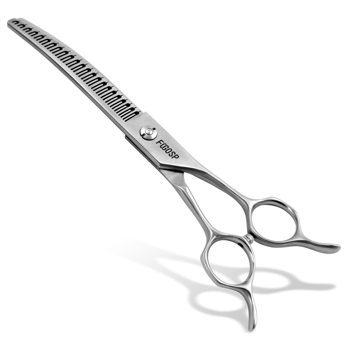FOGOSP Save-effort Curved Chunkers Dog Grooming Scissors 7in Gradual tooth width Thinning Shears for Dogs Pet Cat Light Cutting Feel 23 Tooth 70% Thinning Rate Japan 440C
