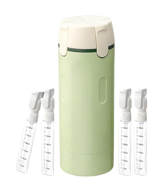 4 in 1 Travel Dispenser Bottle, Four in One Travel Pump Bottle Dispenser, 4in1 Travel Bottle Portable Travel Organizer for Shampoo, Lotion & Skincare (Key Lime)