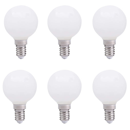 E12 3W LED Light Bulbs G50/G16.5 Globe Light Bulbs 30 Watt Equivalent Warm White 3000K E12 Candelabra Base Glass Round Vanity Light Bulbs for Mirror Makeup Bathroom, 6 Pack