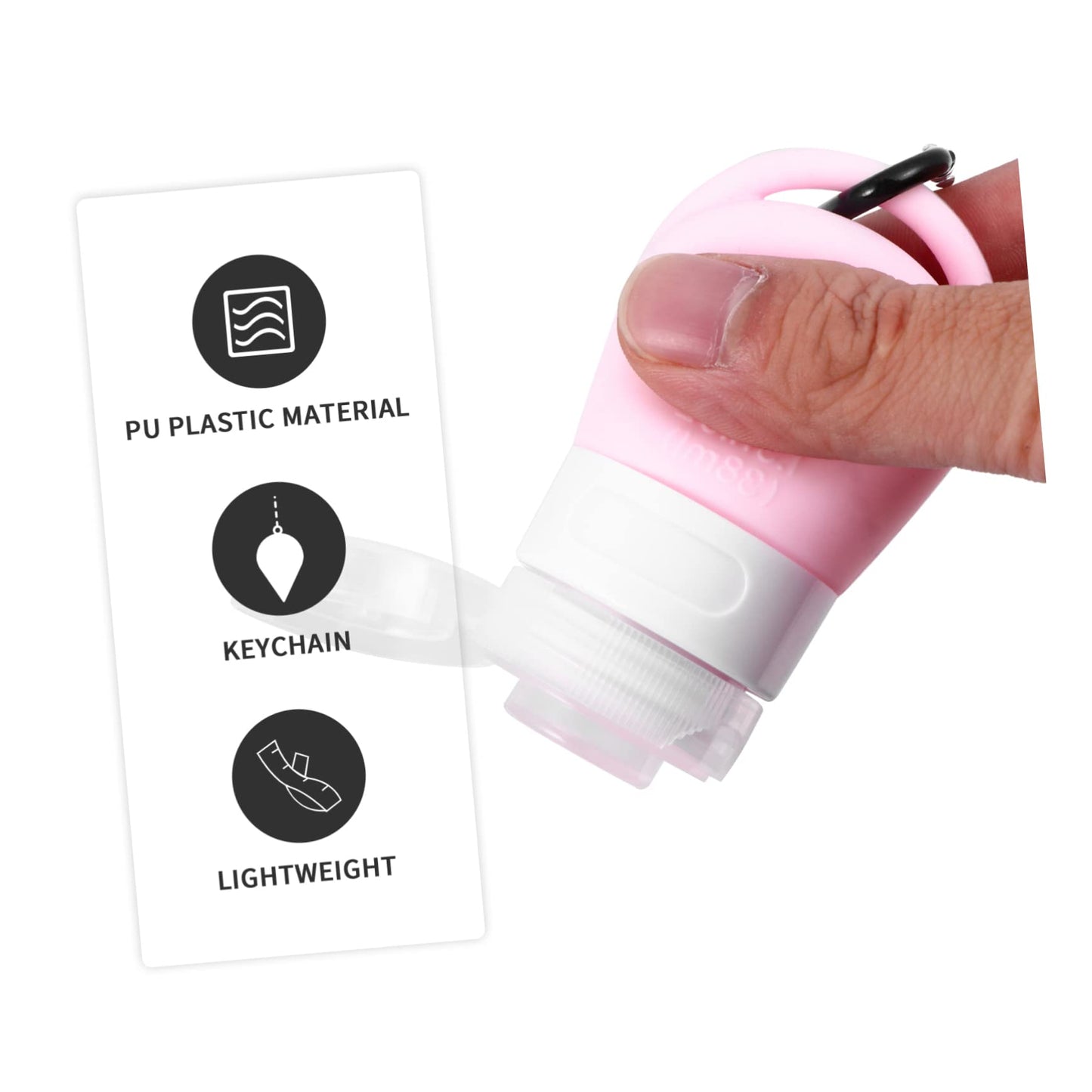 YARNOW 4pcs Packaging Silicone Storage Bottle Mini Plastic Containers Silicone Keychain Mini Travel Bottles Refillable Keychain Bottle Lotion Bottles with Hook Travel Bottle Holder Liquid