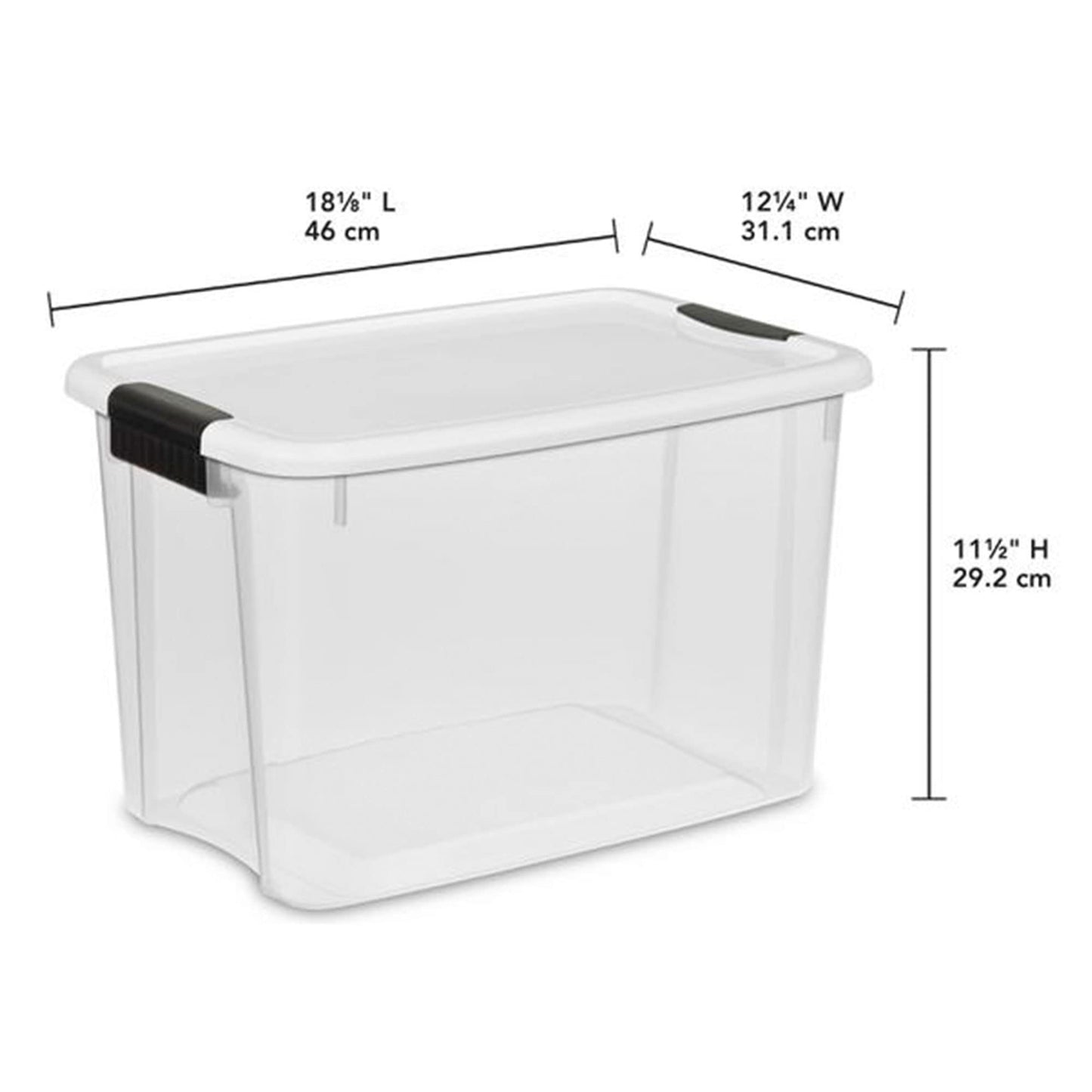 Sterilite 12-Pack 30 Quart Ultra Latch Box, Clear Storage Organizer Bins w/Latching Lids - Stackable Plastic Containers for Home Organization in Garage, Attic, Basement, and Closet