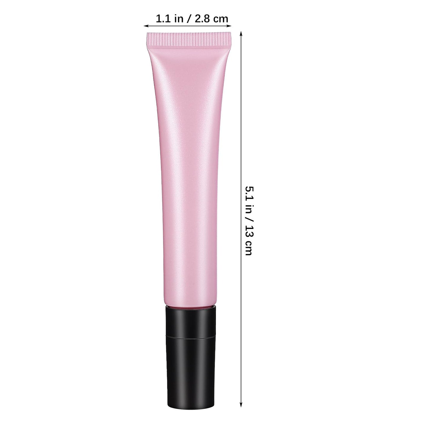 Didiseaon 2Pcs Empty Soft Squeeze Tubes, 20g Essential Oil Roller Ball Tube with Ceramic Cover & Pump Head for Lip Gloss