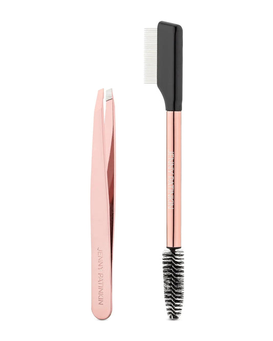 Jenny Patinkin The Big Reveal ® Touch Up Tools, Precision Lash & Eyebrow Tweezers, Eyelash Separator Comb & Spoolie Brush for Shaping, Grooming, Makeup Detailing, Brow Styling & Flawless Finish