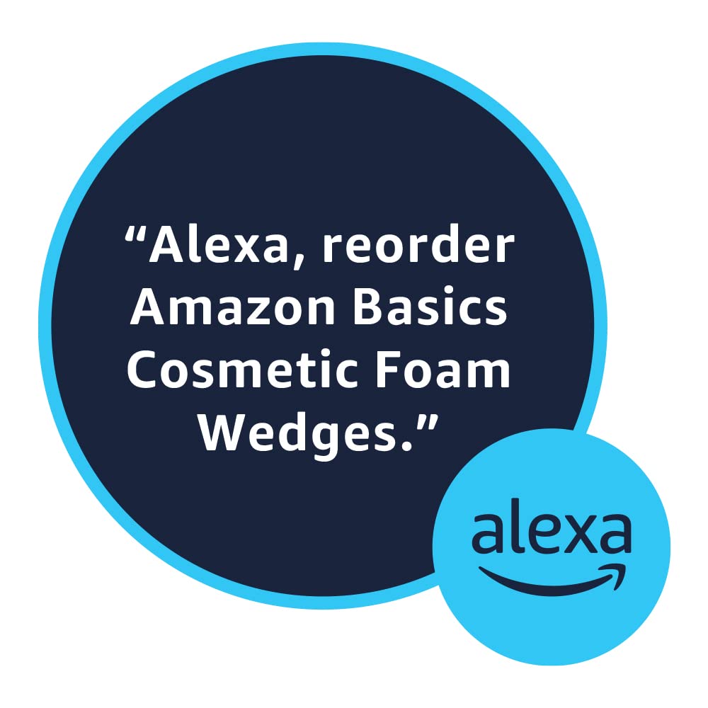 Amazon Basics Cosmetic Rectangular Foam Wedges for Makeup Application and Blending, 192 Count (6 Packs of 32), White (Previously Solimo)