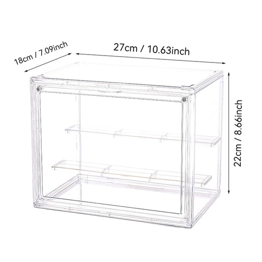 BOHOIDEE 3 Tiers Clear Display Case with Lights, Acrylic Storage Organizers Box with Magnetic Door, Acrylic Dustproof Showcase for Collectibles Action Figure