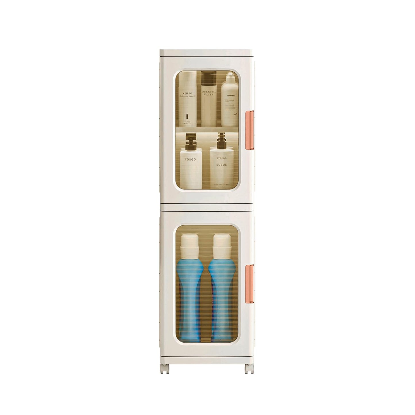 CXCJAI Narrow Cabinet With Doors and Shelves - Tall Skinny Bathroom Storage Kitchen Organizer With Adjustable Shelf - Toilet Paper Linen Closet 2 Layer (White)