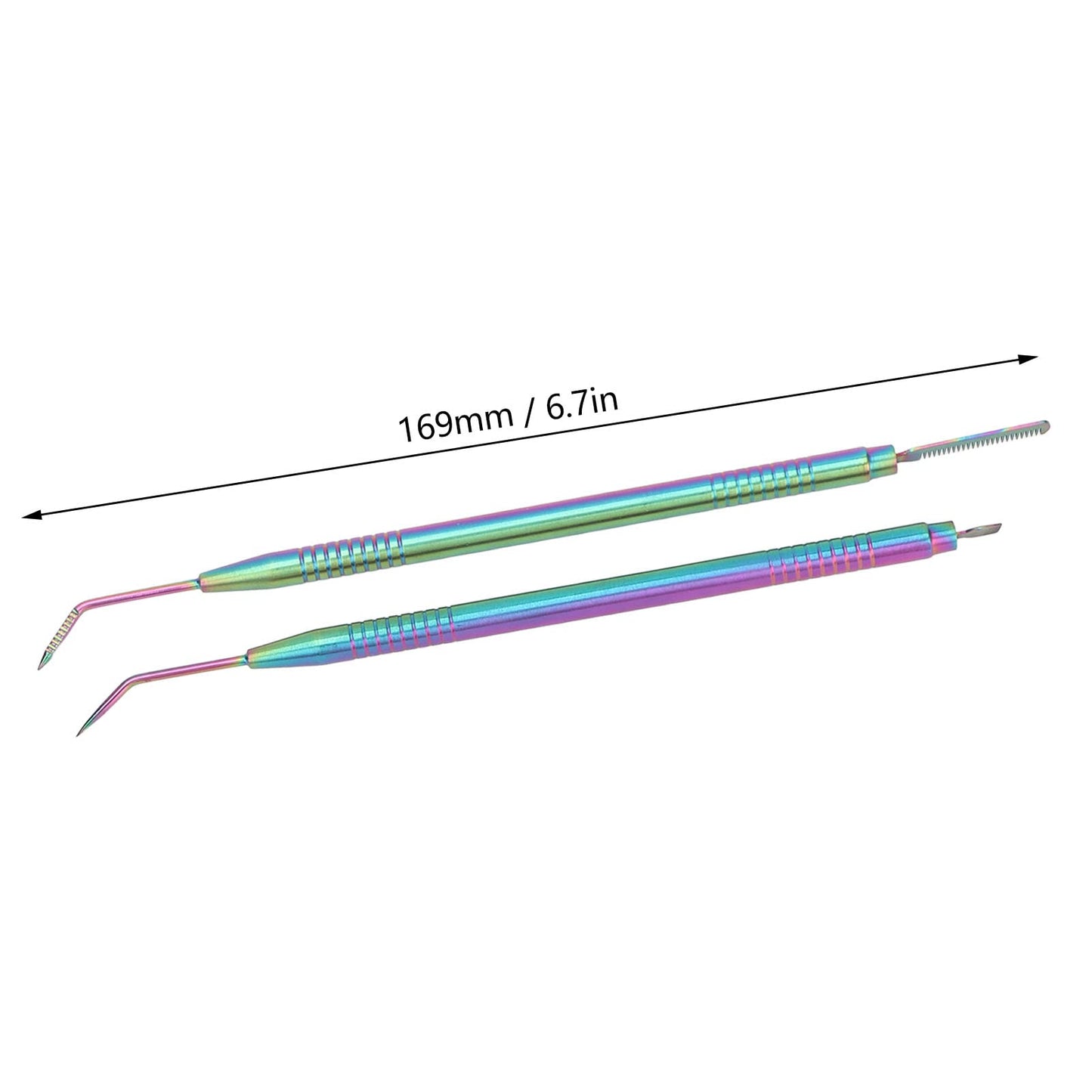 Brrnoo 2 Pieces Eyelash Perm Tool,Lash Separator Tint Tool,Stainless Steel Lash Rods Tool with Comb for Eyelash Eyebrow Perming Tinting Curling Extensions (Colorful)