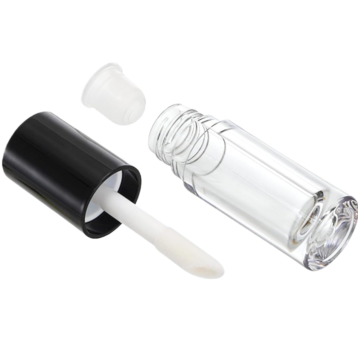 52 Pack Lip Gloss Tubes 1.3ml, Empty Lipgloss Containers with Wand and Rubber Insert, Clear Refillable Plastic Lip Balm Bottles for Travel, DIY Makeup, Lipstick Samples, Lip Gloss Making Kit