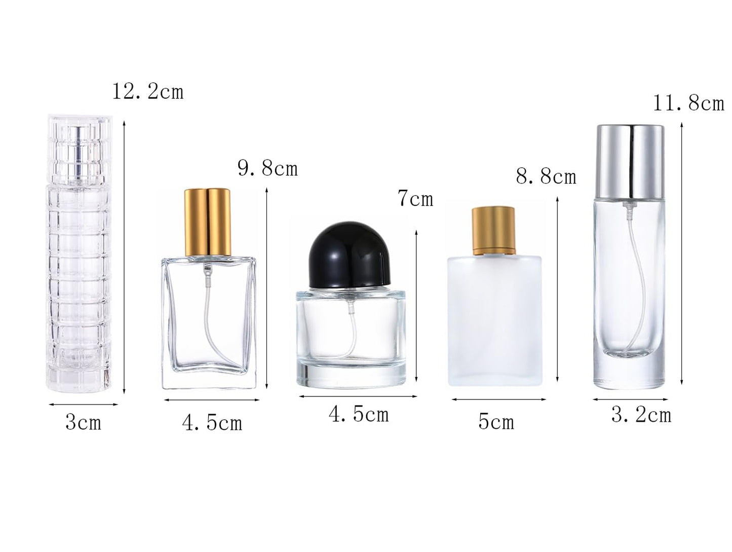 6 Pcs 30ml Frosted Glass Perfume Atomizer,Empty Refillable Perfume Spray Bottle for Men and Women,Portable Fragrance Fine Mist Spray Bottle Dispenser for Travel