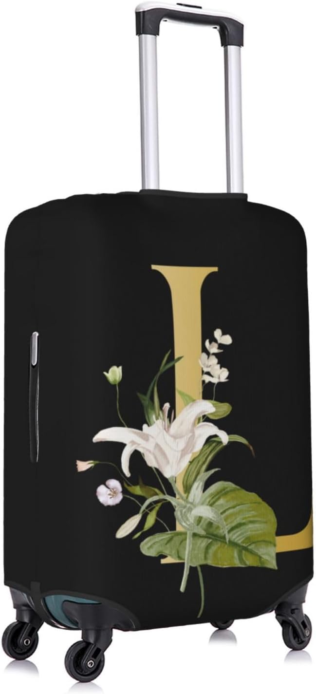Decorative L Suitcase Protectors Elastic Washable Luggage Covers With Concealed Zippers For 18-32 Inch Luggage (Size M: Fits 22-24 Inch)