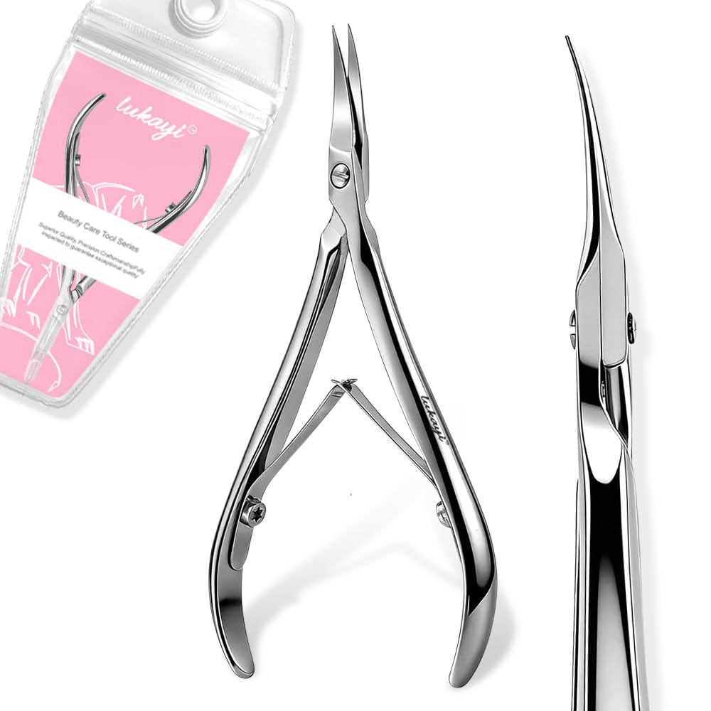 Lukayi Cuticle Nipper Plier, Ultra Sharp Stainless Steel Cuticle Trimmer, Professional Manicure Pedicure Nail Tool, Precision Dead Skin Remover Hangnail Cutter Clipper for Fingernails & Toenails