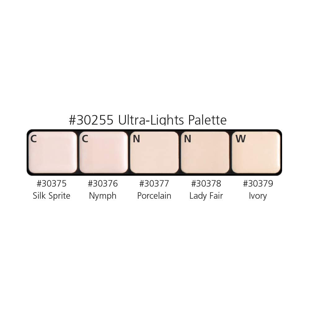 Graftobian HD Glamour Crème Foundation Palette (Ultra-Lights) - High Definition 5 Color Makeup Palette, Cream Based Foundation Concealer and Contour Palette, Full Coverage - Lightest Skin Shades