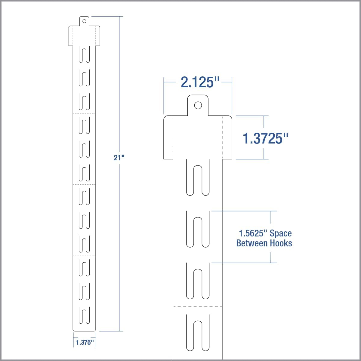 Clip Strip 25 Pack Merchandising Strips & S Hooks, 21" L w/ 12 Hook Positions and Header, Hanging Product Display Bundle