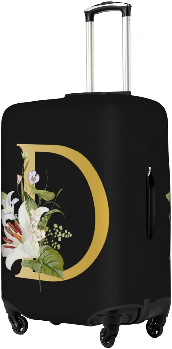 Decorative D Suitcase Protectors Elastic Washable Luggage Covers With Concealed Zippers For 18-32 Inch Luggage (Size L: Fits 25-28 Inch)