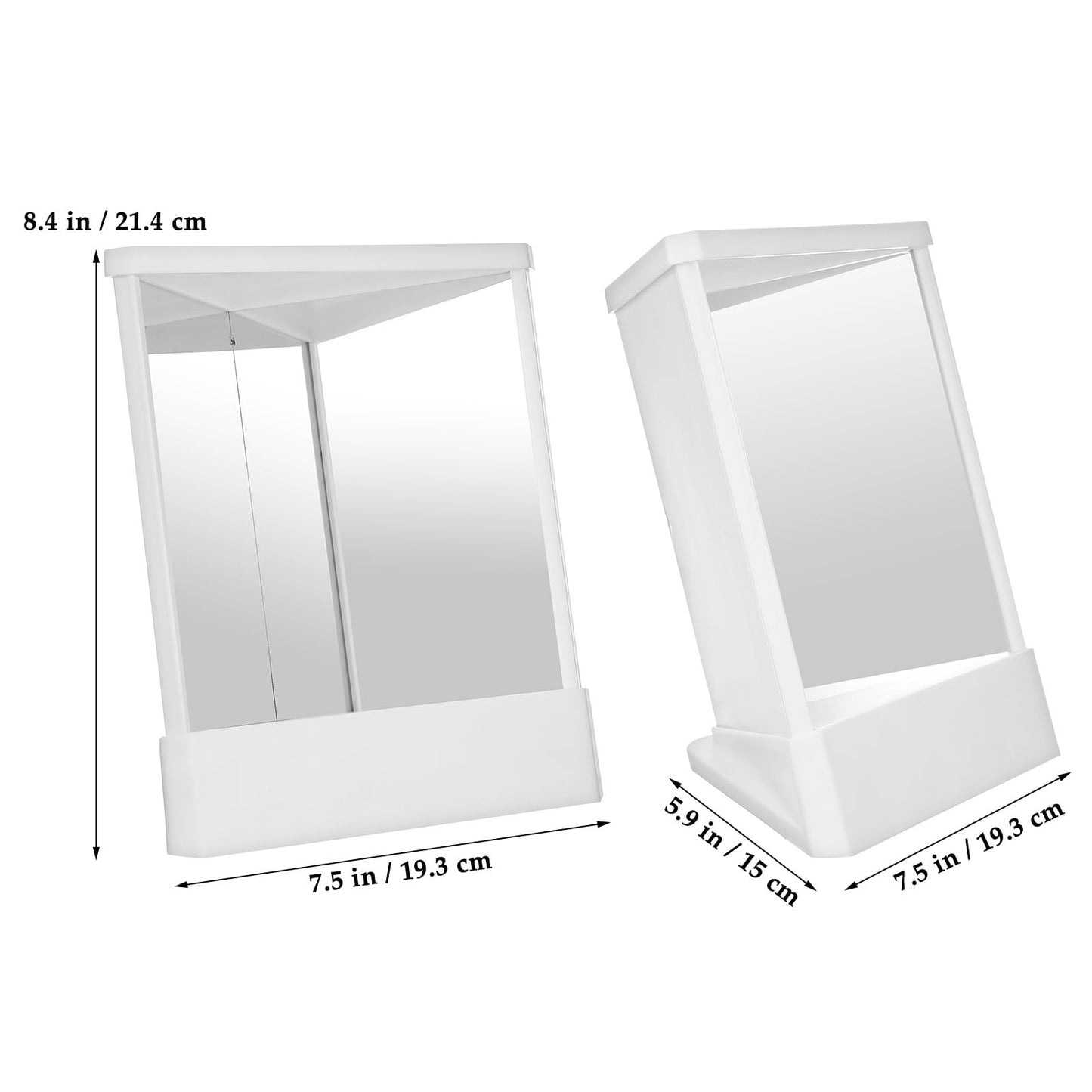 FRCOLOR Reverse Makeup Mirror 9.05X7.48 Inch Non Reversing Vanity Mirror True Image Reflection Desktop Standing for Home and Travel