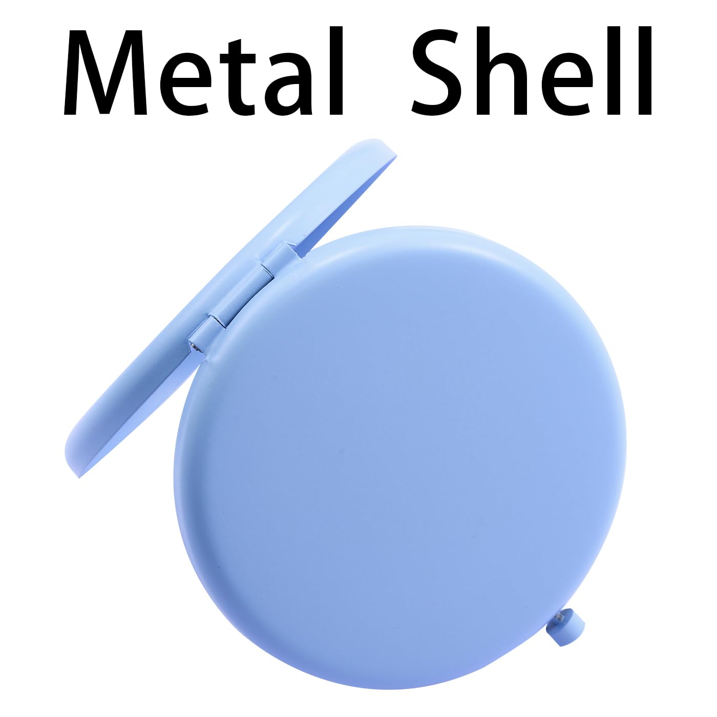 QUSTGO Compact Mirror, Pocket Travel Makeup Mirror for Purse, Metal Round Shell, 2-Sided 1X/2X Magnifying, Portable, Folding, Handheld, Baby Blue,18 Pack