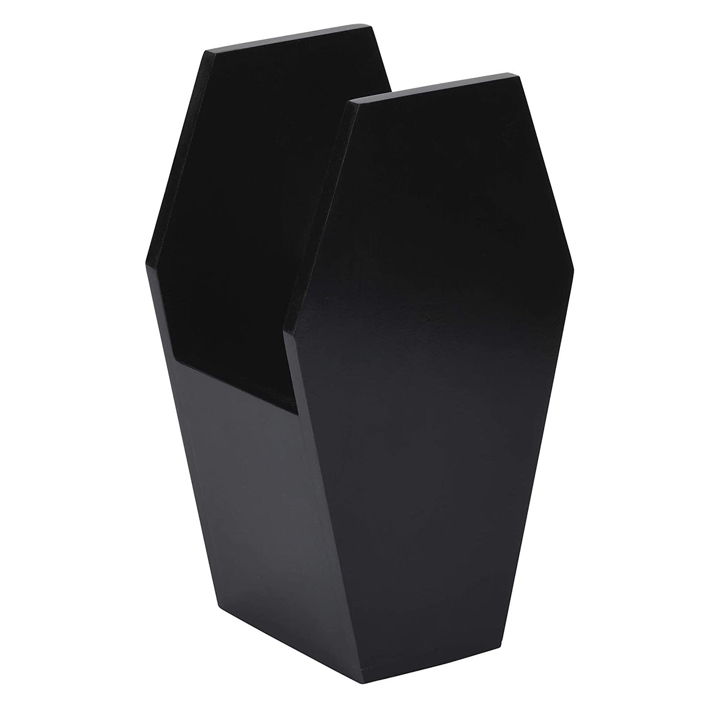 EpicGifts Goth Makeup Shelf - 3 Shelf Standing or Floating Wall Coffin, Makeup Brush Holder (Black)
