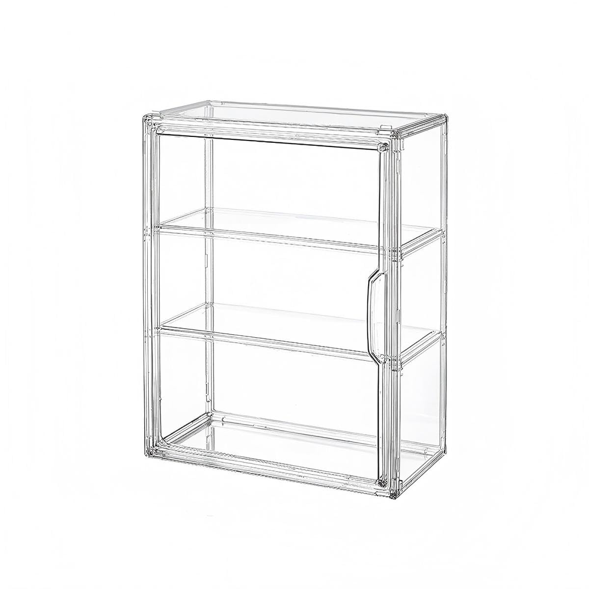 Transparent Acrylic Cosmetic Display Case with Magnetic Door - Stackable Makeup Storage Organizer for Skincare, Perfumes, Jewelry & Collectibles - Dust-Proof Clear Storage Box