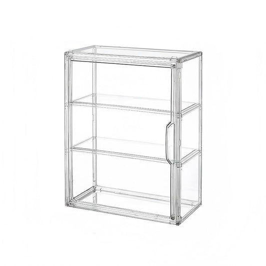 Transparent Acrylic Cosmetic Display Case with Magnetic Door - Stackable Makeup Storage Organizer for Skincare, Perfumes, Jewelry & Collectibles - Dust-Proof Clear Storage Box