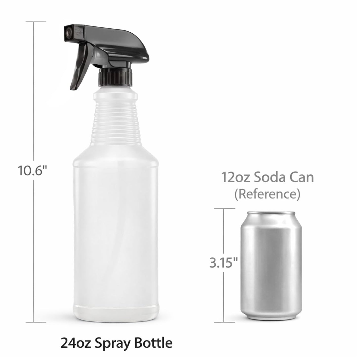 Bar5F Chemical-Resistant Spray Bottle – BPA-Free, Cleaning, Gardening, Hydrogen Peroxide, Rubbing Alcohol, Leak-Proof, Multipurpose, USA (Black (2-Pack) 24-Ounce)