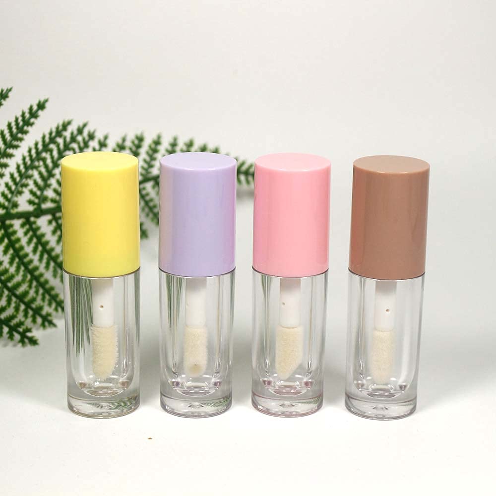 COSIDEA 14pcs Empty 6ml big brush lip gloss tubes for DIY lip gloss,Pink round lipgloss containers cute lipgloss tubes bulk wholesale