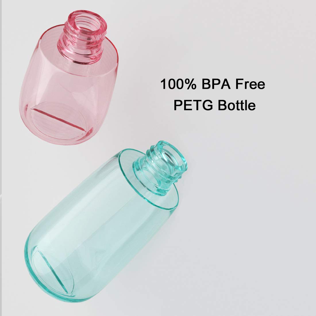 JOSALINAS 4PCS Airless Pump Bottle 3.4oz/100ml Plastic Empty Clear Refillable Travel Container Dispenser for Lotion Creams foundation