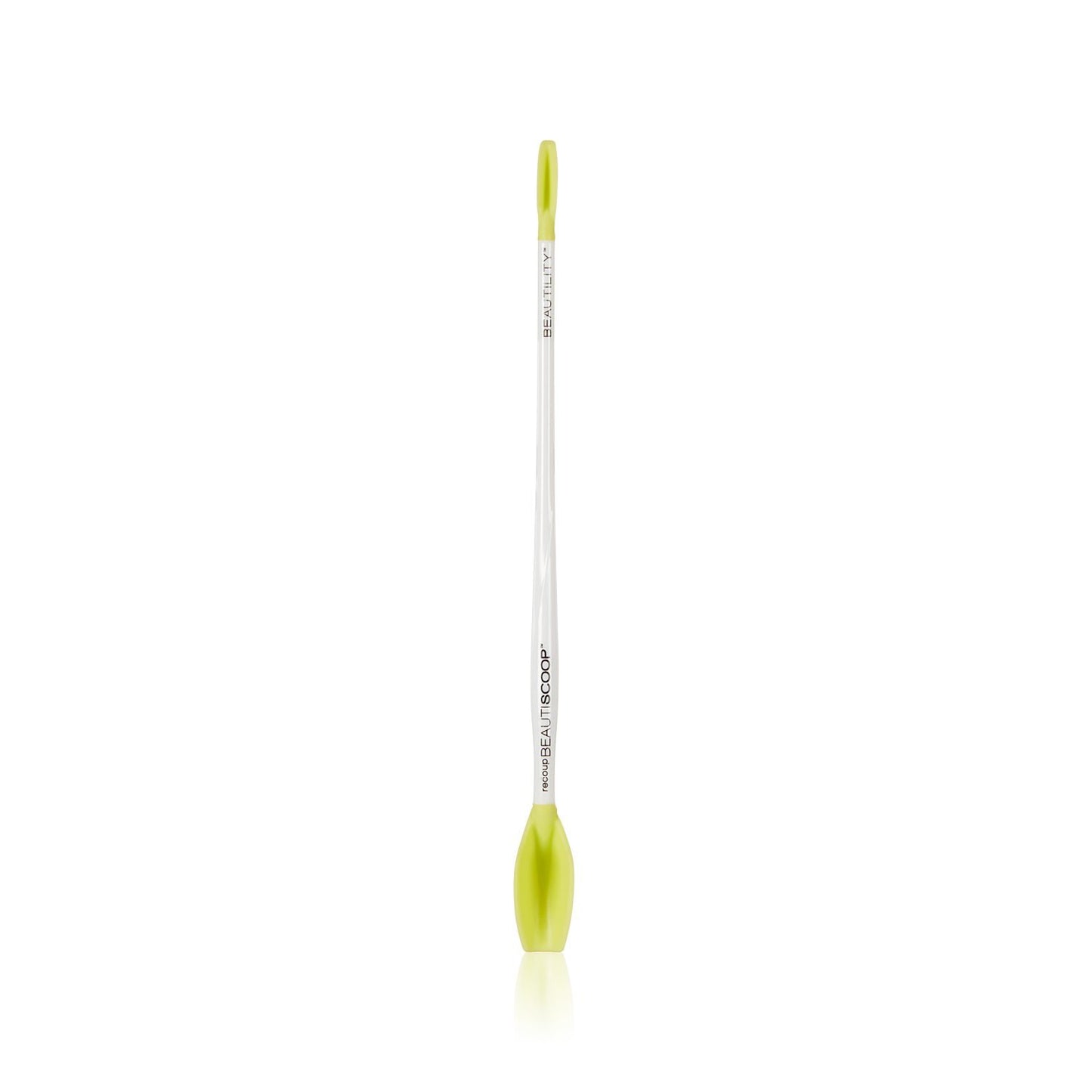 Beautility Beautiscoop Crisp White/Green Single Dual-Scoop Beauty Tool (8" Single, White/Green)