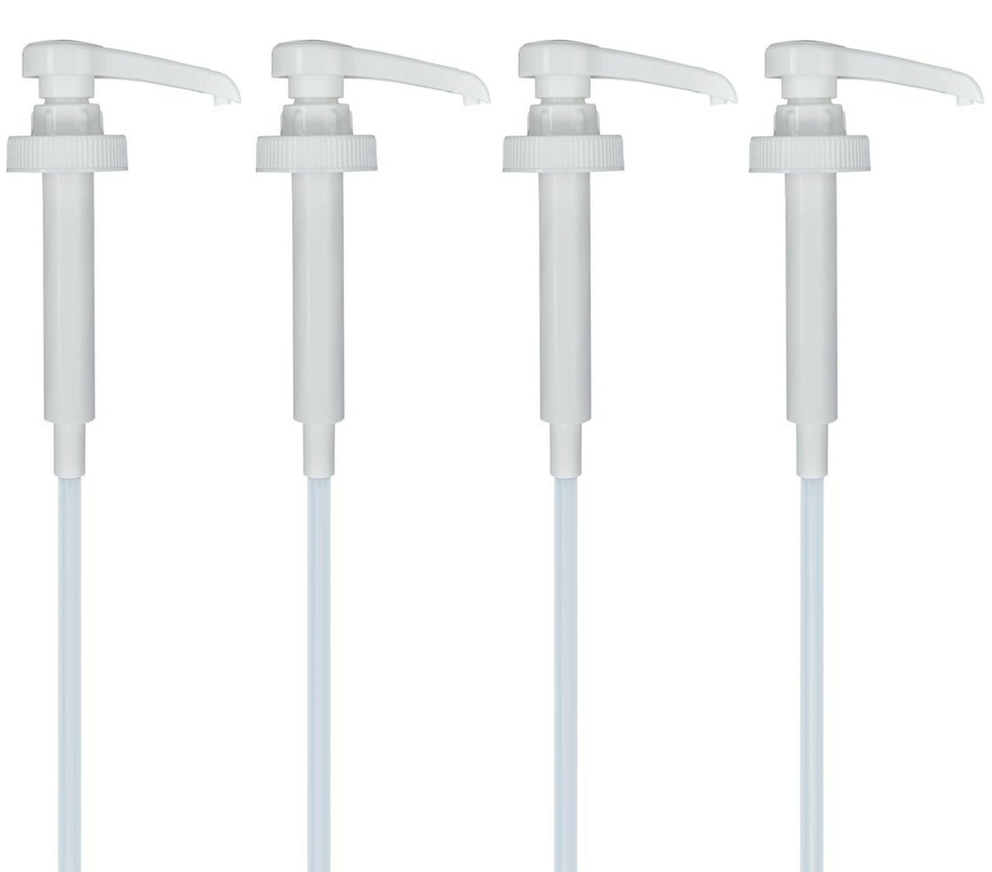 5ml High Output Syrup Pumps, 38/400 Neck Size Plastic Ribbed Dispensing Pumps for Coffee Syrup, Flavor, and Sauce Bottles (Pack of 4)