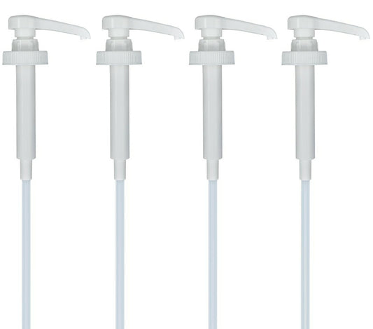 5ml High Output Syrup Pumps, 38/400 Neck Size Plastic Ribbed Dispensing Pumps for Coffee Syrup, Flavor, and Sauce Bottles (Pack of 4)