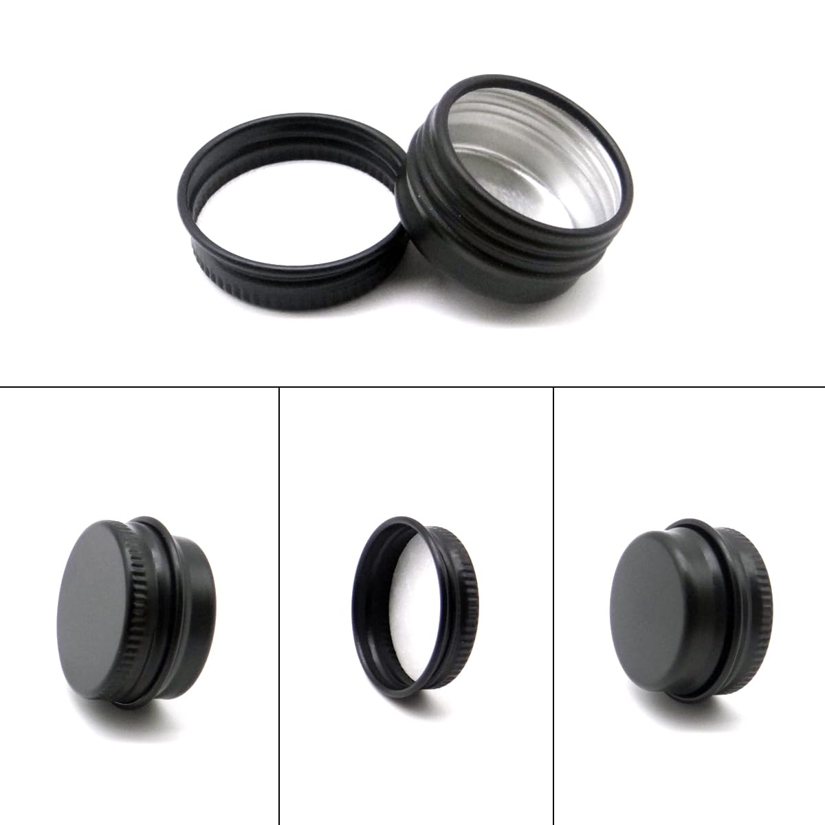 Wopanxye 30 pack 5 ml Black Lip Balm Tin Cans, 5g Mini Aluminum Makeup Sample Containers with Screw Lid, Empty Metal Tins Pot Storage Travel Jars for Cosmetic, Cream, Candle, Tea, 5 Gram Small Tins