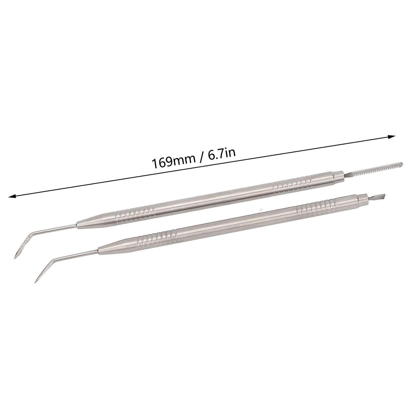 2 Pieces Eyelash Perm Tool,Lash Separator Tint Tool,Stainless Steel Lash Rods Tool with Comb for Eyelash Eyebrow Perming Tinting Curling Extensions (silver)