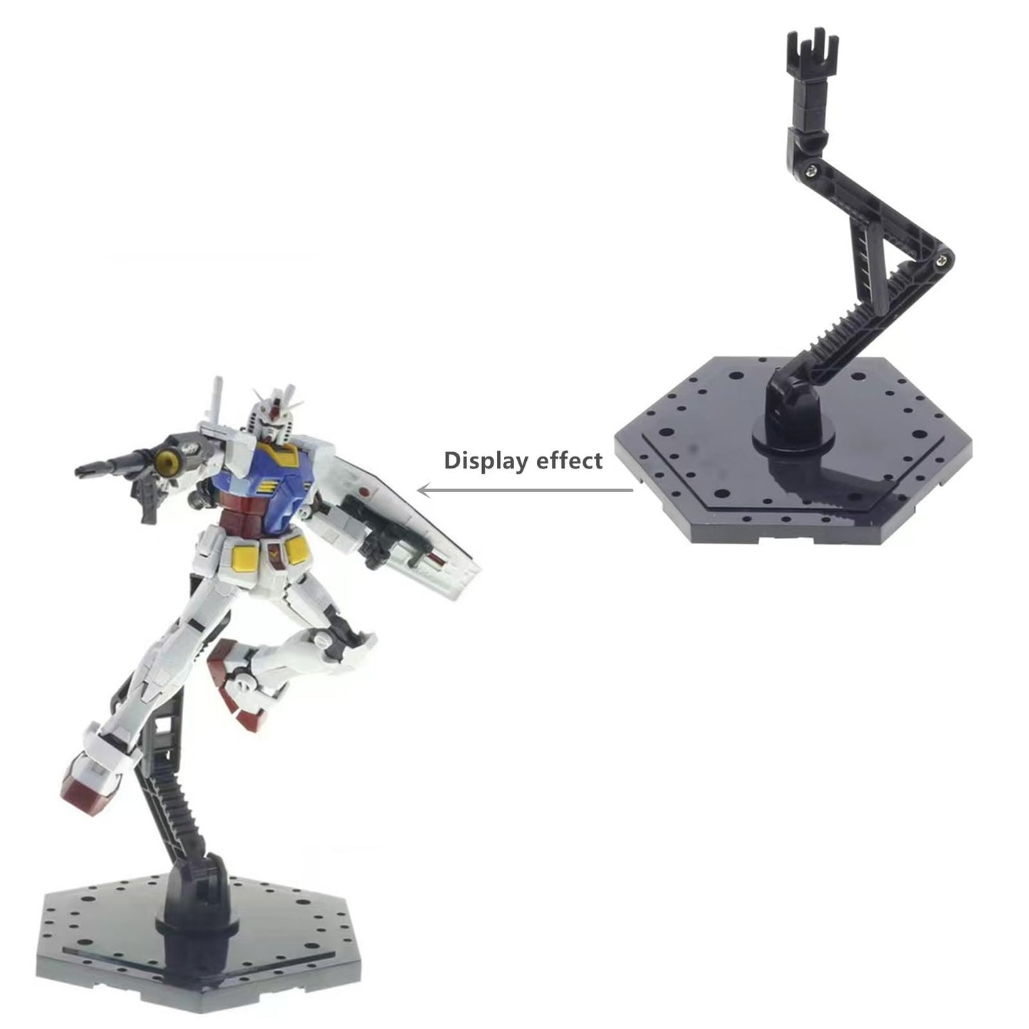 2-Piece Set Model Kit Display Stand and Runner Storage System with Action Base, Suitable for Model Stand and HG, MG and RG Model Character Display Stand ,Suitable for storing various tools，Black.