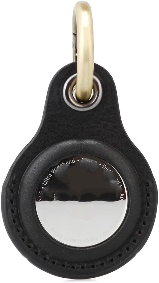 Tusks Land Genuine Leather for AirTag Holder, Compatible with Apple AirTag, Anti-Loss Tracker Case for Dogs, Cats, Pets, Keys, Bags, Luggage, Durable & Stylish Accessory