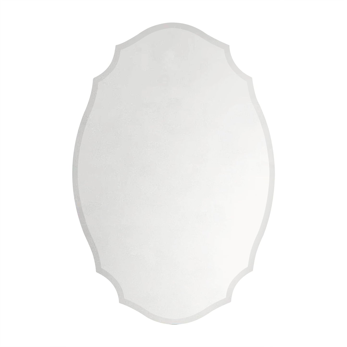 TOMACE Frameless Assymetrical Oval Medicine Cabinet with Beveled Mirror Irregular Surface Bathroom Medicine Cabinet Mirror with Storage for Bathroom, 20'' W x 30'' H