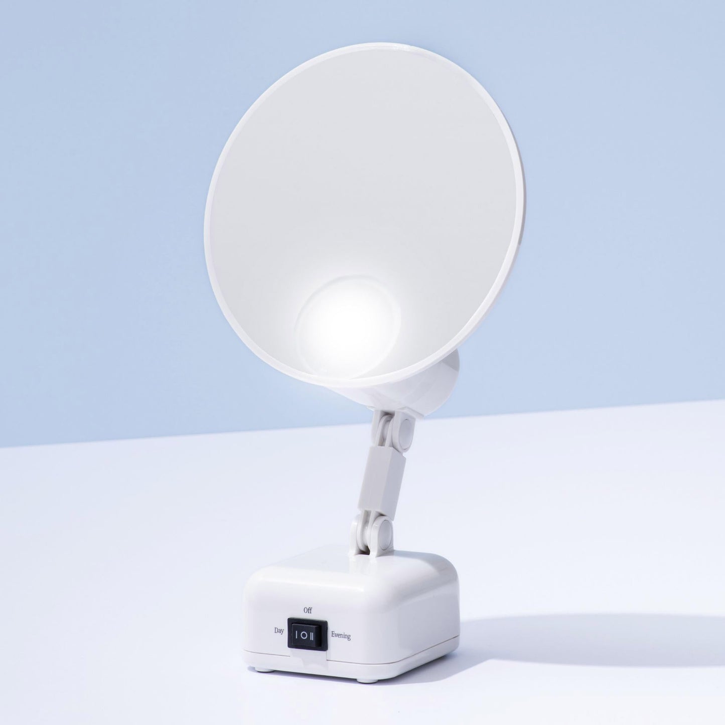 Floxite FL-615-2 15X magnifying mirror with light, Lighted travel makeup mirror with light and magnification, Round, LED, Tabletop, Portable vanity mirror for desk bathroom, electric plug in, personal