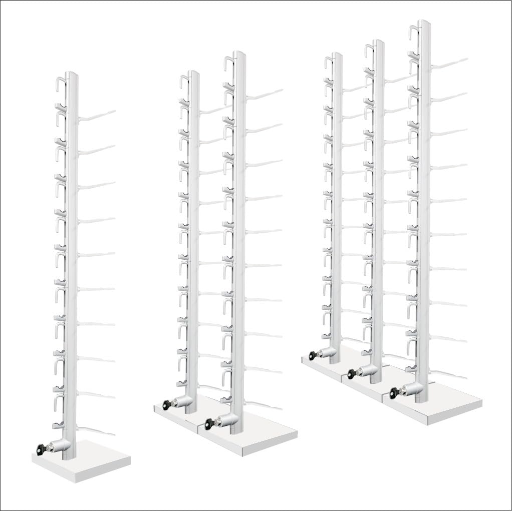 Modular Locking Optical Display – Countertop Rack – Steel & Plastic – Secure Retail and Sunglass Display (30 Frame Capacity)