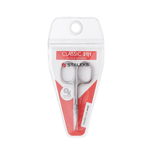 Staleks Classic 21 Type 1 Cuticle Scissors – Narrow Blades – Straight Handles – Compact Size for Home Nail Care