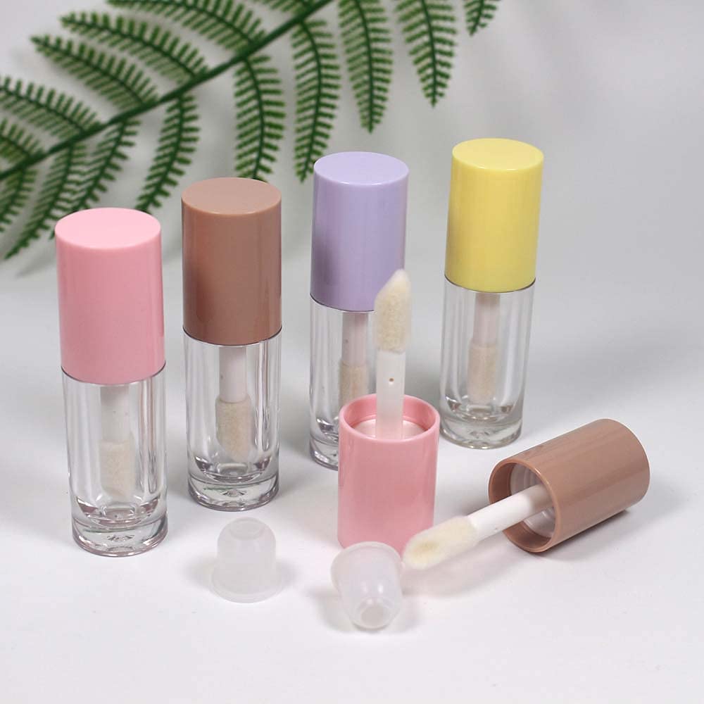 COSIDEA 14pcs Empty 6ml big brush lip gloss tubes for DIY lip gloss,Pink round lipgloss containers cute lipgloss tubes bulk wholesale