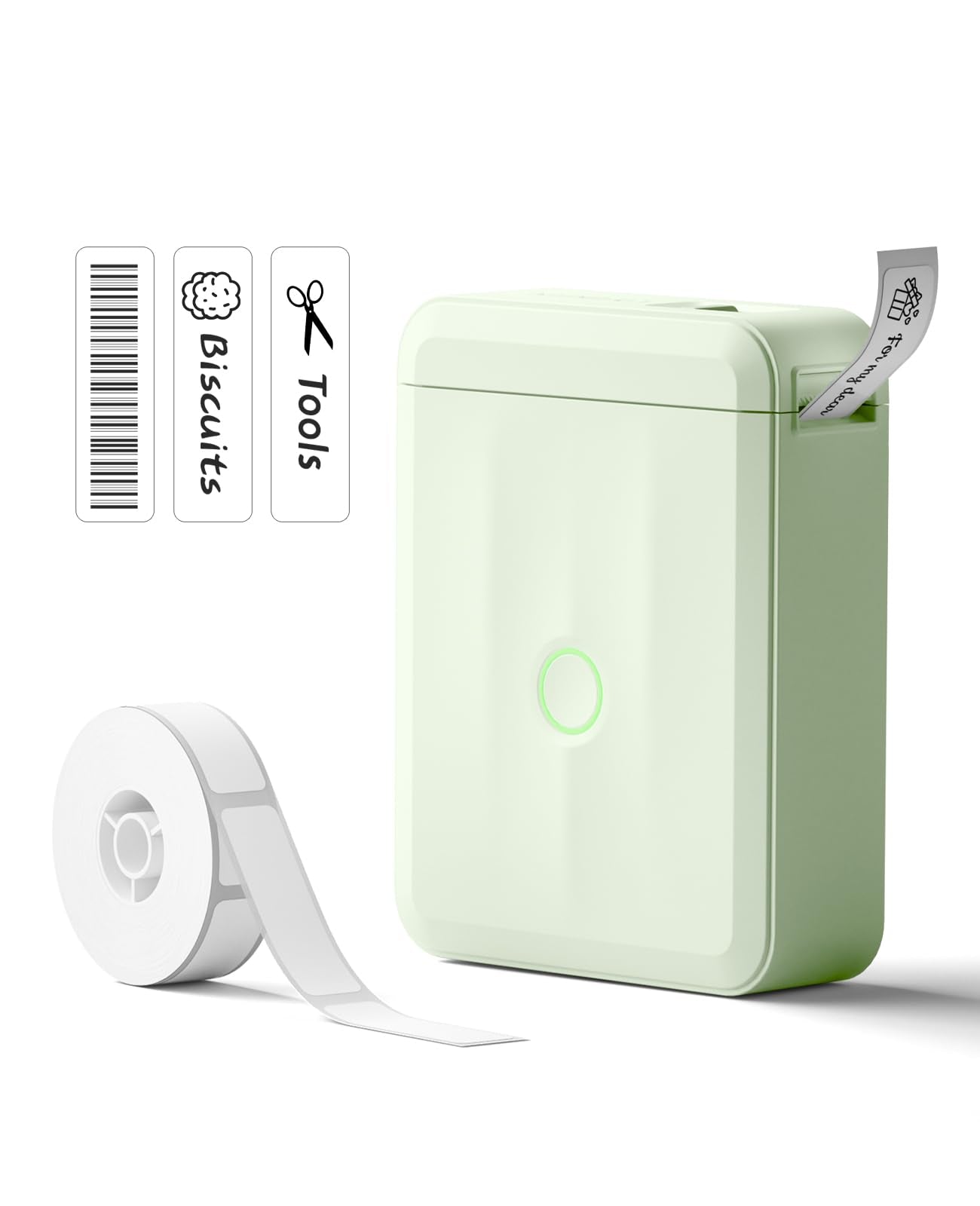 NIIMBOT D110 Label Maker Machine, Bluetooth Thermal Label Printer for School Home Office Organization, Mini Thermal Printer, Label Maker with 1 Label Tape, Green