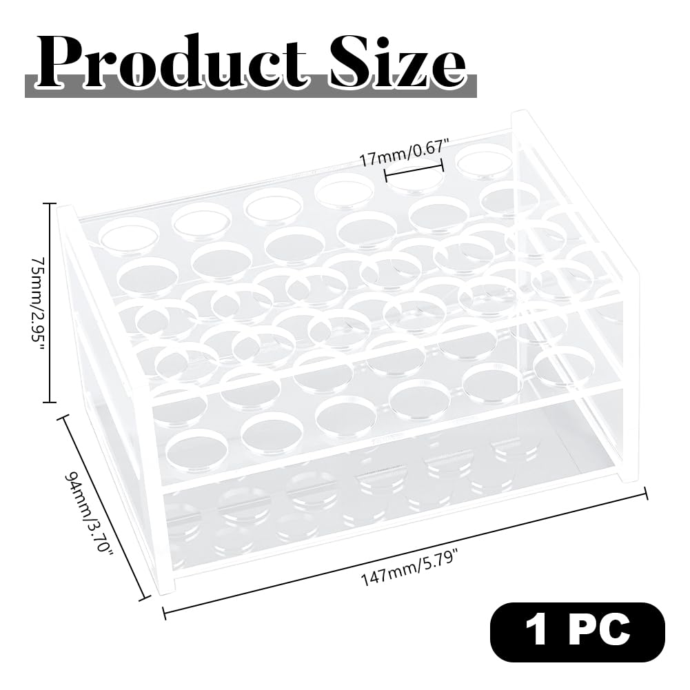 HOBBIESAY Acrylic Test Tube Holder 24 Holes Centrifuge Tubes Holder Round Bottom Tubes Container Cylinder Tube Display Racks for Laboratory Exhibition Bar Hole: 0.66 Inch Diameter